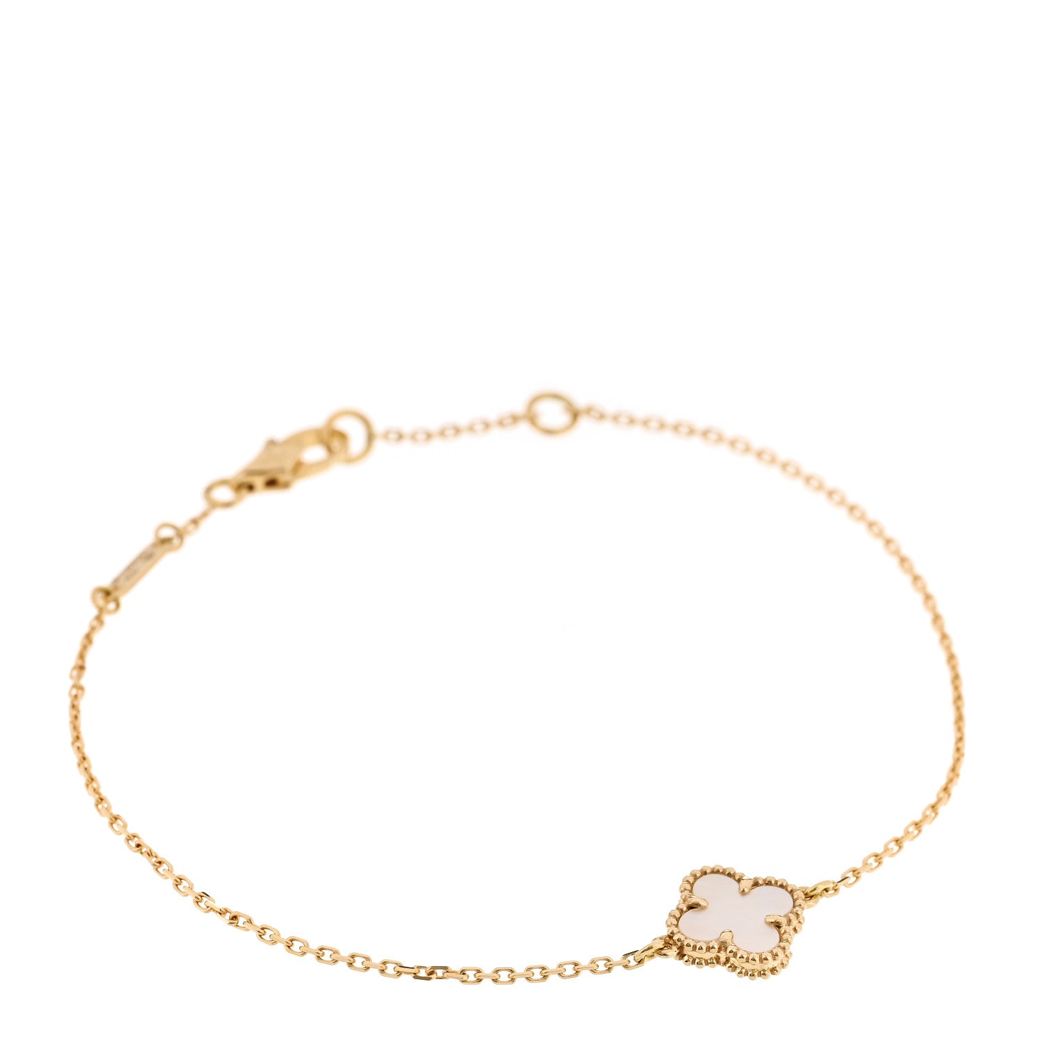 Van Cleef & Arpels 18K Yellow Gold Mother of Pearl Sweet Alhambra Bracelet 1 of 6