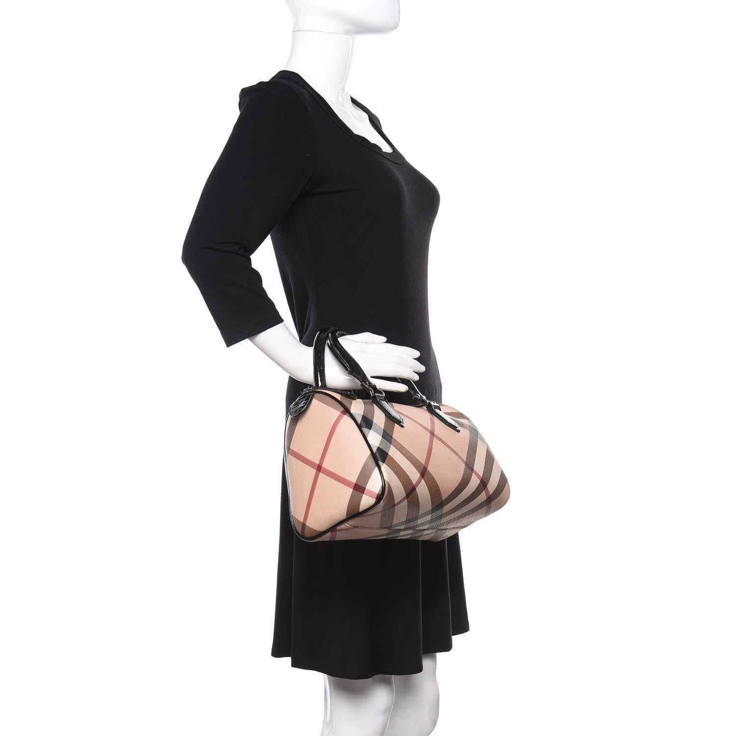 Burberry Nova Check Small Chester Bowling Bag Black 2 of 12