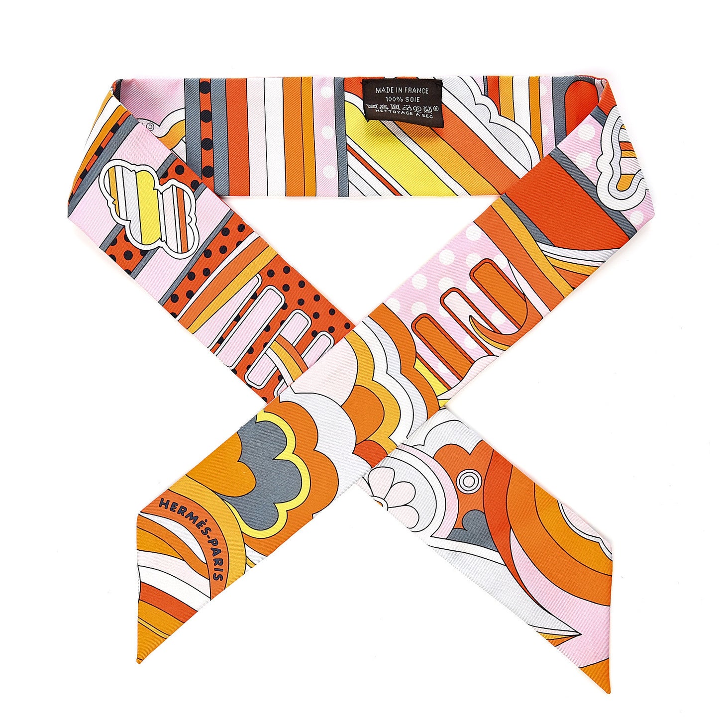 Silk Faubourg Rainbow Twilly Orange Rose Gris