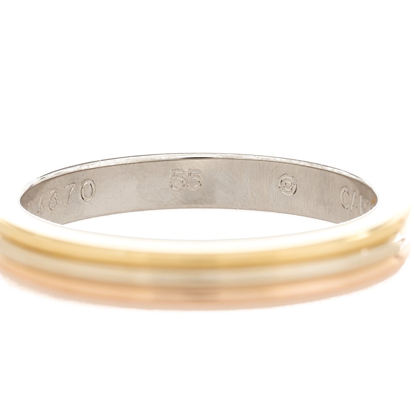 Cartier 18K Pink White Yellow Gold 2.8mm Trinity Wedding Band Ring 55 7.25 6 of 7