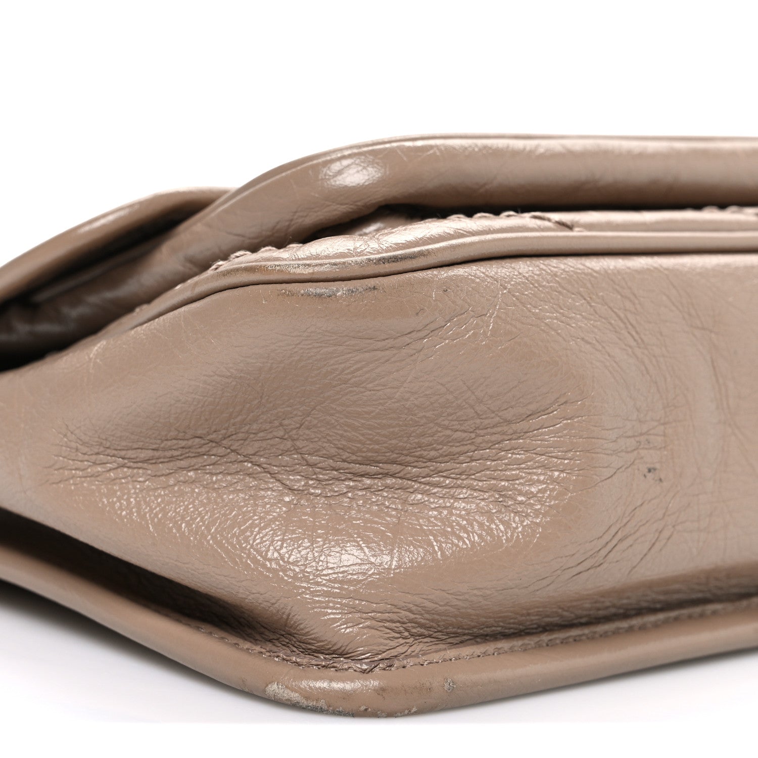 Saint Laurent Crinkled Calfskin Matelasse Monogram Baby Niki Chain Satchel Natural Tan 9 of 12