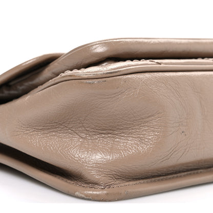 Saint Laurent Crinkled Calfskin Matelasse Monogram Baby Niki Chain Satchel Natural Tan 9 of 12