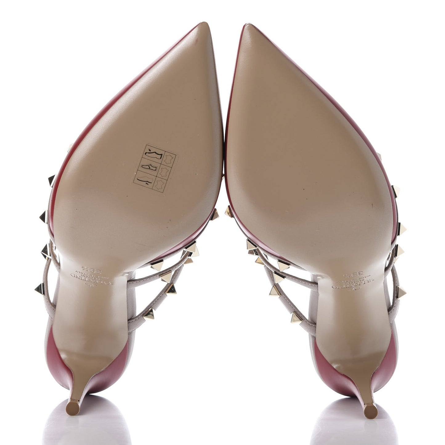 Calfskin Rockstud 90mm Cage Mules 39.5 Rosso Valentino Poudre
