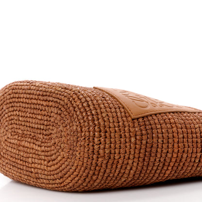 Loewe Calfskin Raffia Slit Pochette Bag Honey Gold 11 of 11