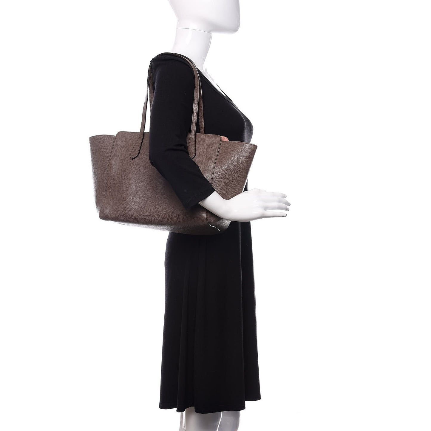 Dollar Calfskin Small Swing Tote Grey Field Soft Pink
