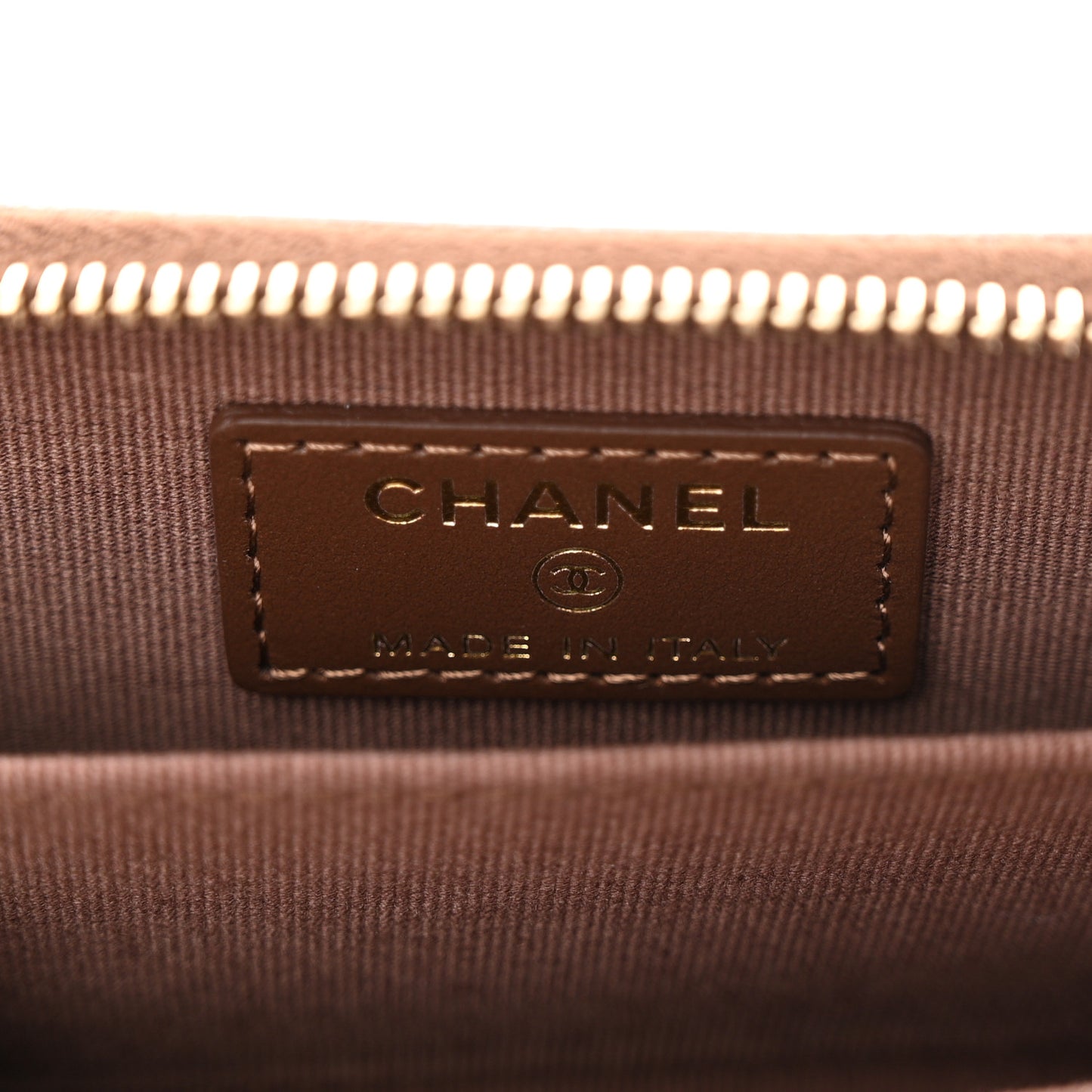 Caviar Quilted Boy Zip Around Coin Purse Wallet Brown