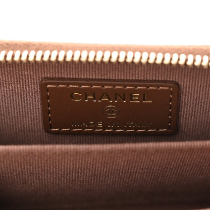 Chanel Caviar Quilted Boy Zip Around Coin Purse Wallet Brown 6 of 7