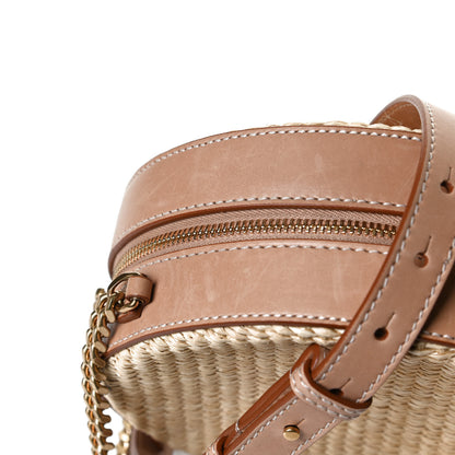 Saint Laurent Raffia Calfskin Small Mica Bag Natural Brown Gold 10 of 12