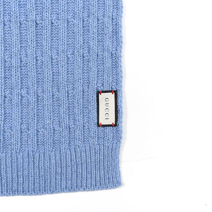 Gucci Wool Knit Shine Reg Scarf Bluette Sky Blue 3 of 4