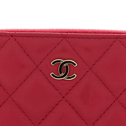 Chanel Lambskin Quilted Small Cosmetic Case Red 9 of 9