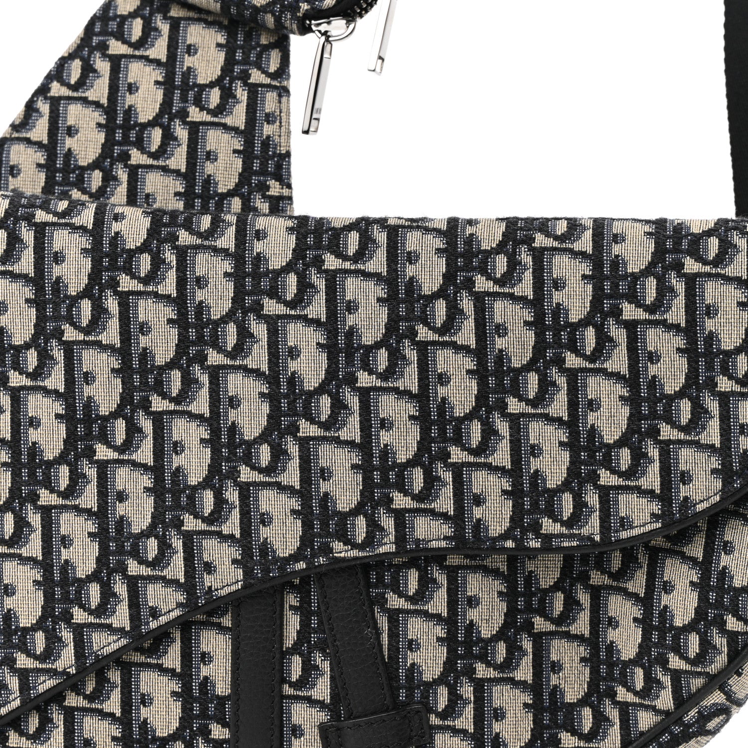 Christian Dior Oblique Mens Maxi Saddle Bag Blue 8 of 10