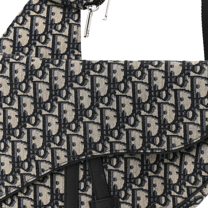 Christian Dior Oblique Mens Maxi Saddle Bag Blue 8 of 10