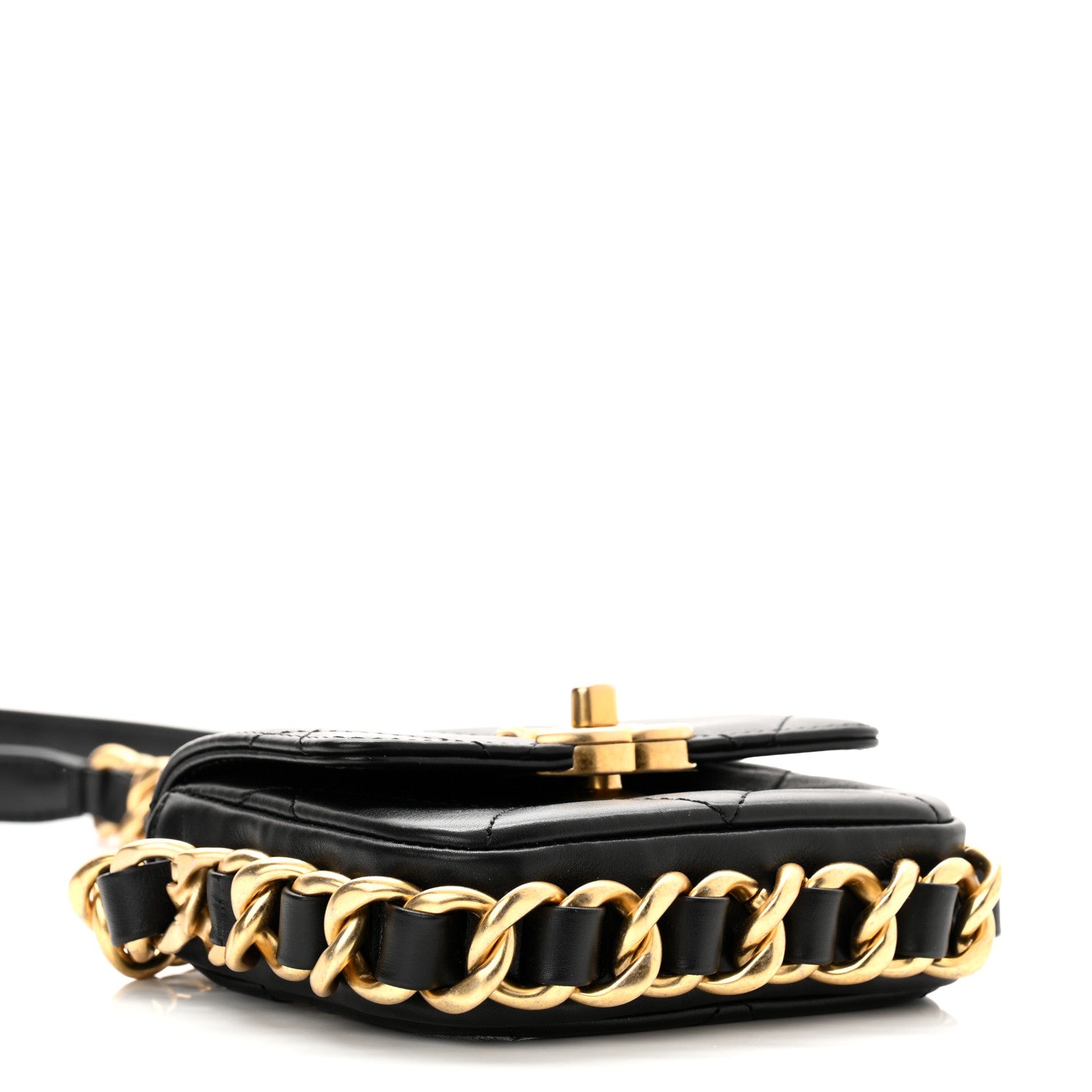 Chanel Calfskin Quilted Mini Framing Chain Bag Black 4 of 11
