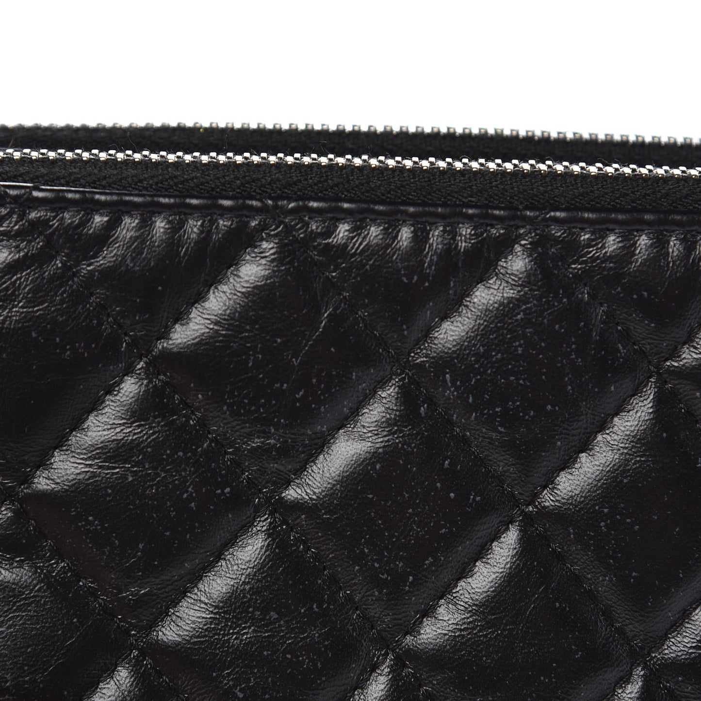 Aged Calfskin Quilted Small Gabrielle Clutch With Chain Black