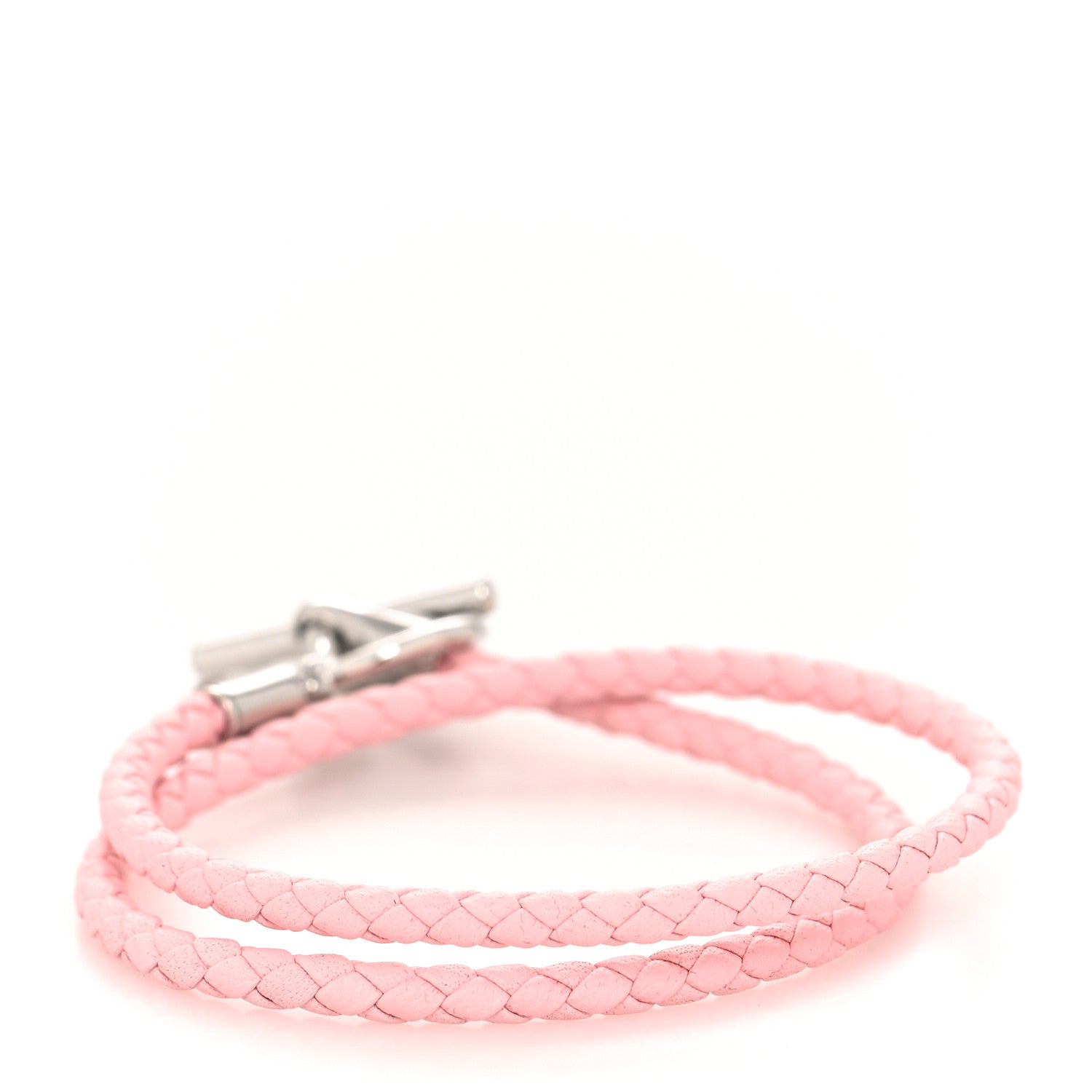 Hermes Swift Double Tour Glenan Bracelet T3 Rose Sakura 3 of 5