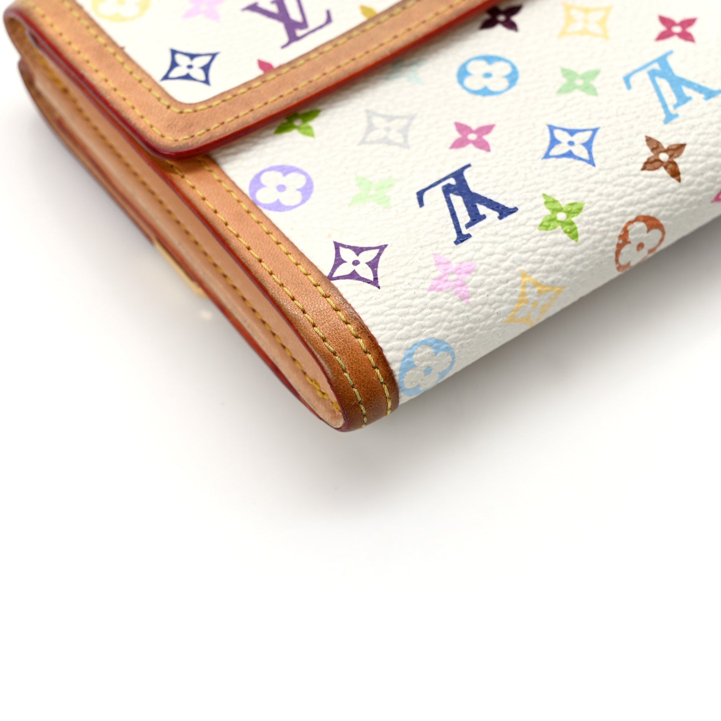 Monogram Multicolor Porte-Monnaie Billets Wallet White