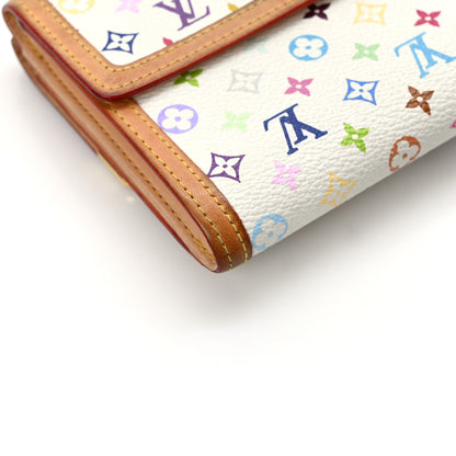 Louis Vuitton Monogram Multicolor Porte-Monnaie Billets Wallet White 9 of 10
