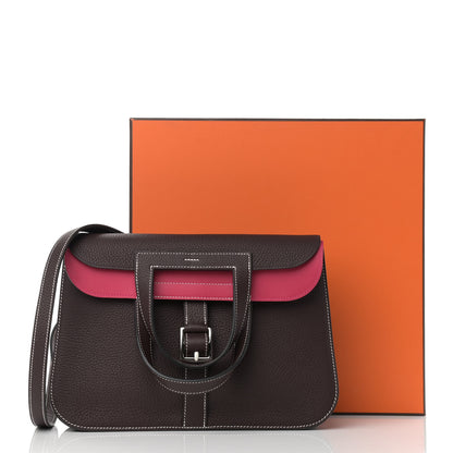 Hermes Taurillon Clemence Verso Halzan 31 GM Rouge Sellier Framboise 11 of 11