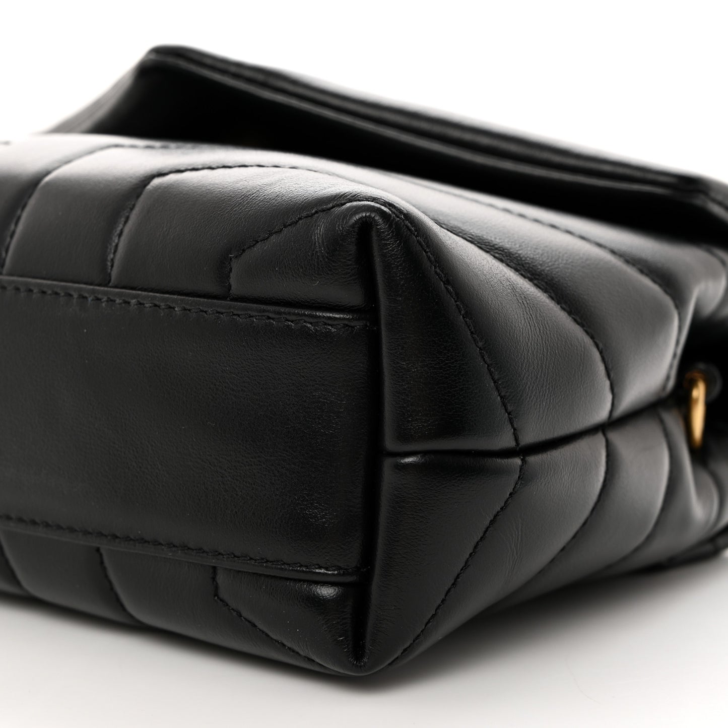 Calfskin Y Quilted Monogram Toy Loulou Crossbody Bag Black