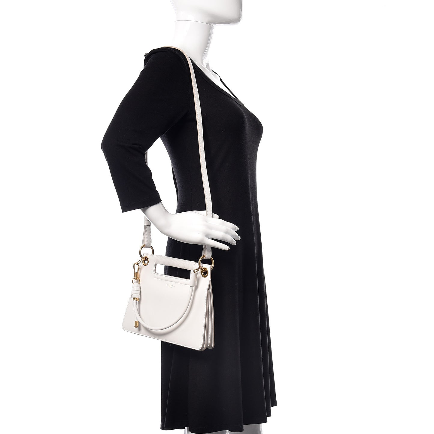 Calfskin Small Whip Top Handle Crossbody White
