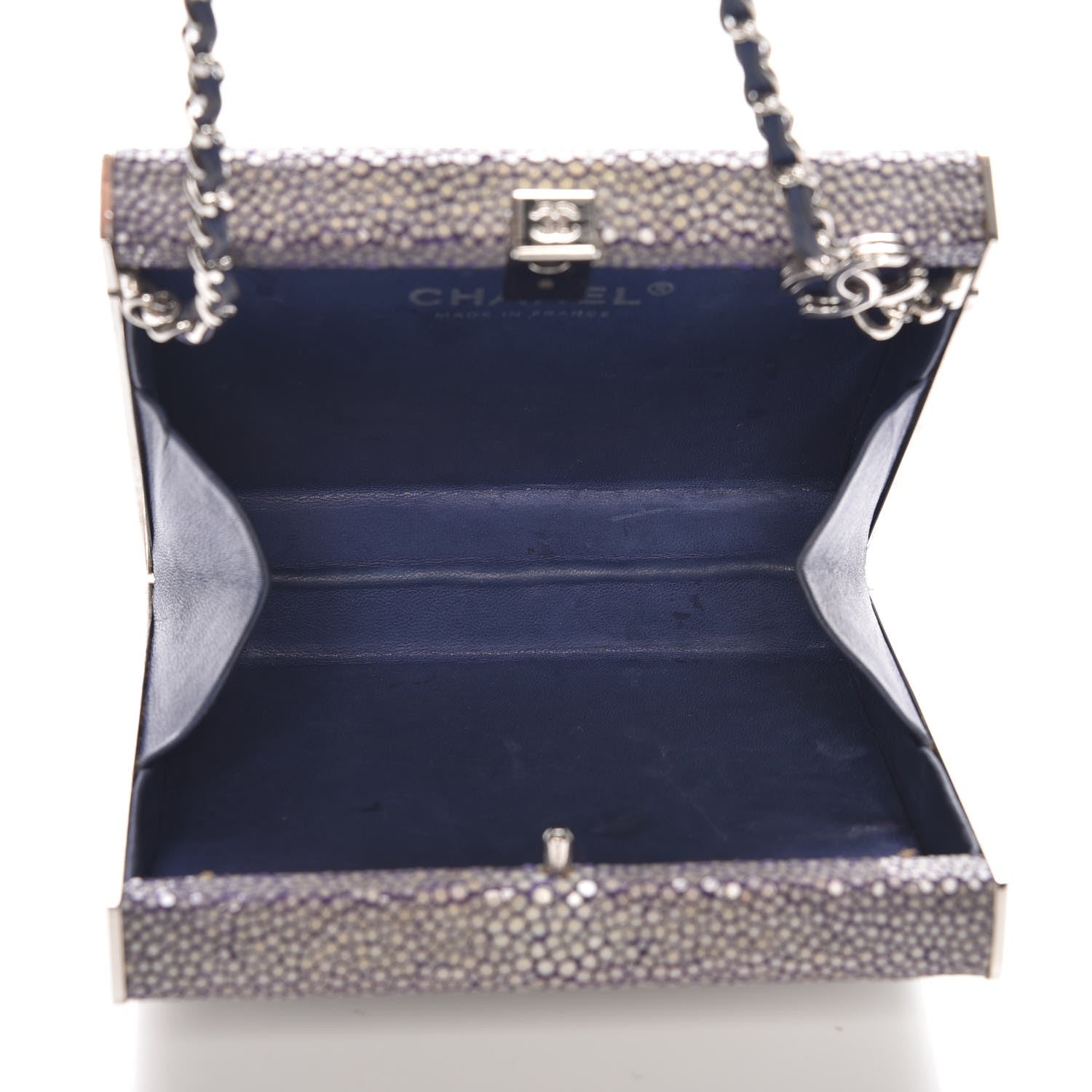 Chanel Stingray Box Clutch Blue 5 of 7