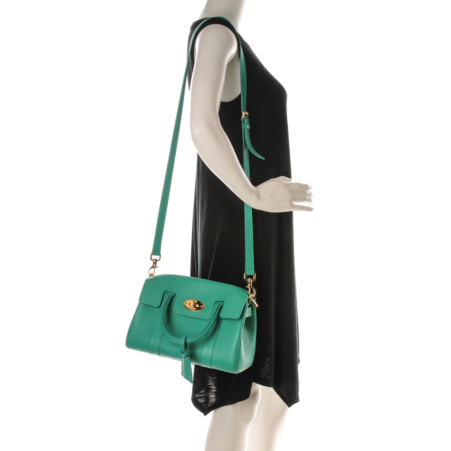 Classic Grain Small Bayswater Satchel Aqua Green