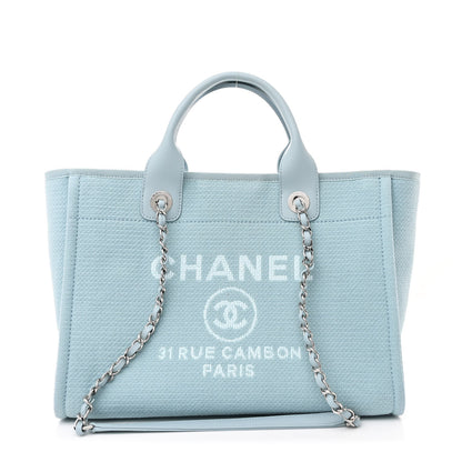 Chanel Mixed Fibers Small Deauville Tote Light Blue 1 of 12
