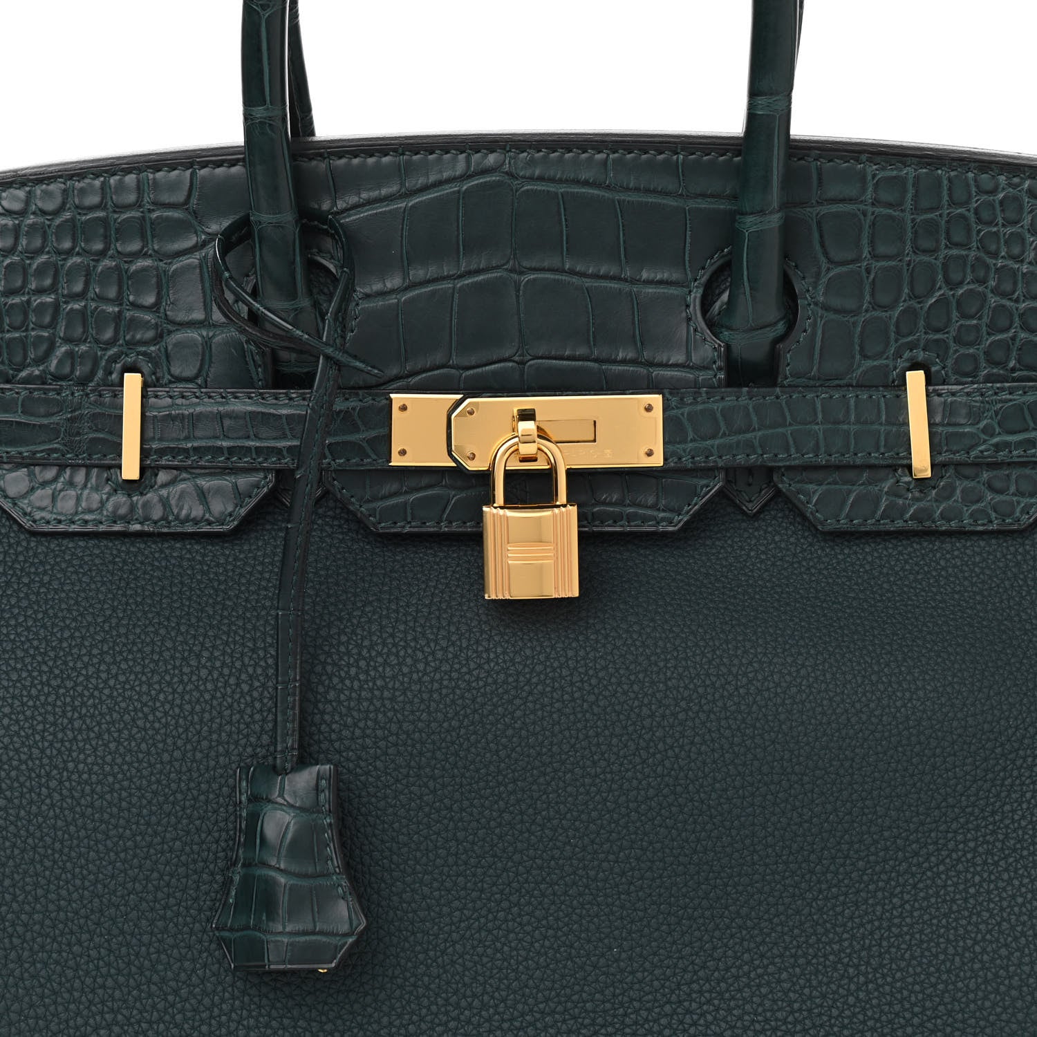 Hermes Togo Matte Alligator Birkin Touch 30 Vert Cypress 8 of 10