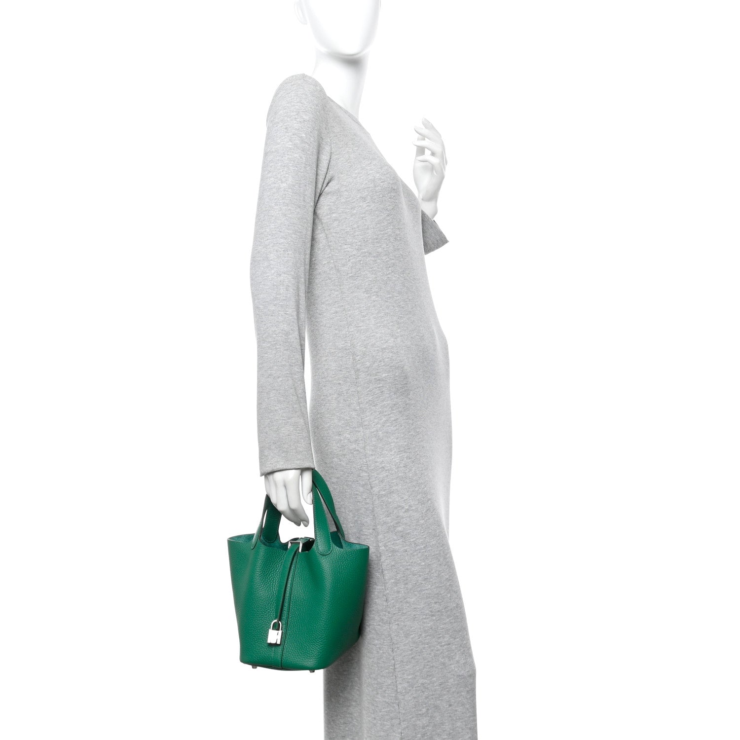 Hermes Taurillon Clemence Picotin Lock 18 PM Vert Vertigo 2 of 11