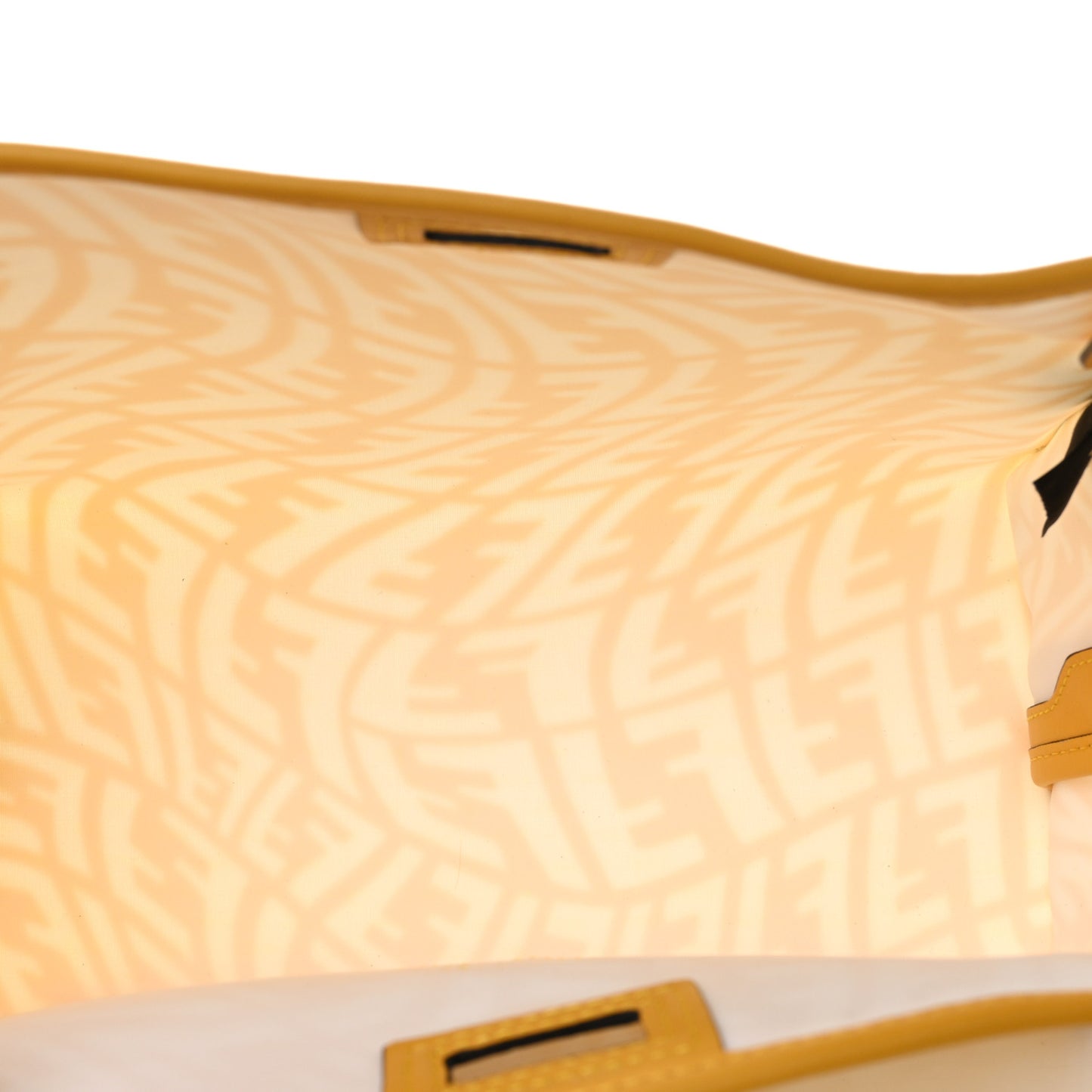 X SARAH COLEMAN Glazed Canvas Vitello Grace FF Vertigo Mini Peekaboo Defender Cover Mimosa White