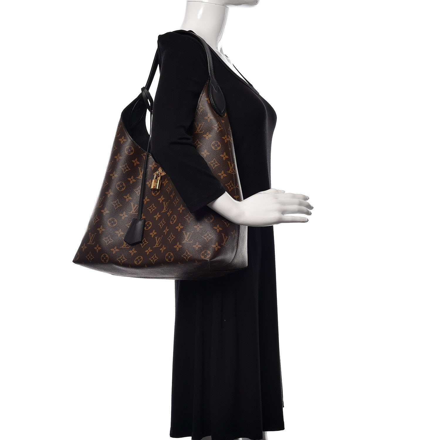 Louis Vuitton Monogram Flower Hobo Black 3 of 11
