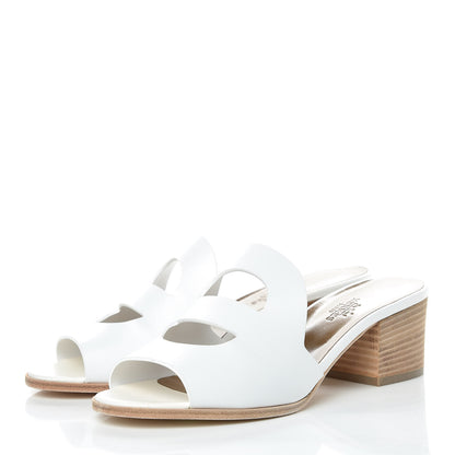 Hermes Calfskin Mona Sandals 37 White 3 of 10