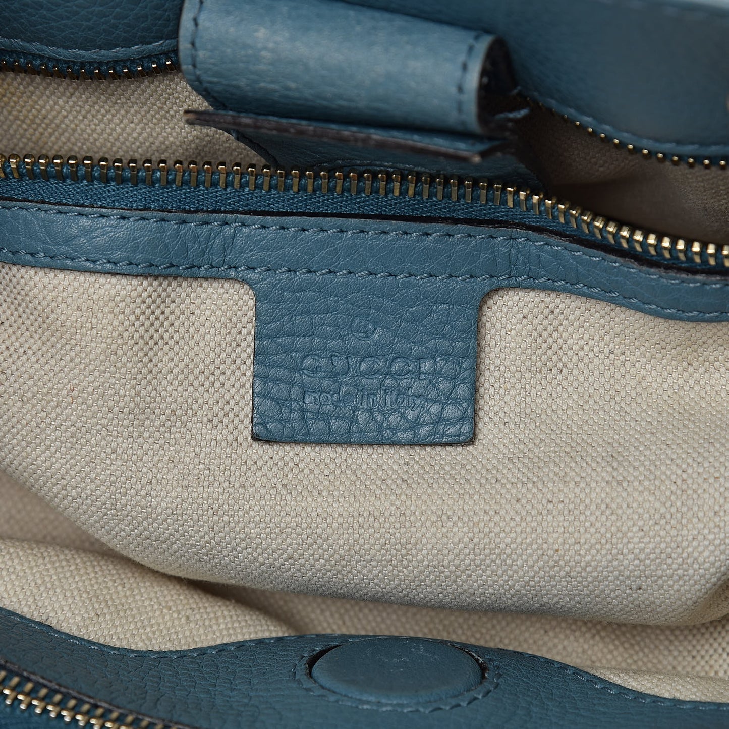 Pebbled Calfskin Medium Bamboo Shopper Tote Light Blue