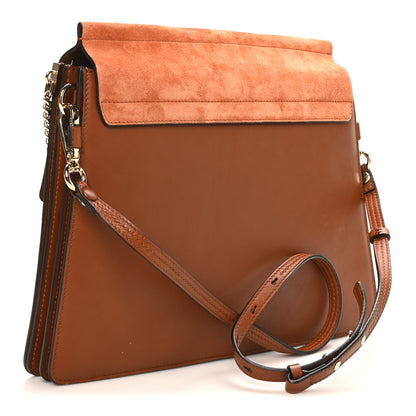 Chloe Suede Calfskin Medium Faye Shoulder Bag Tobacco 3 of 9