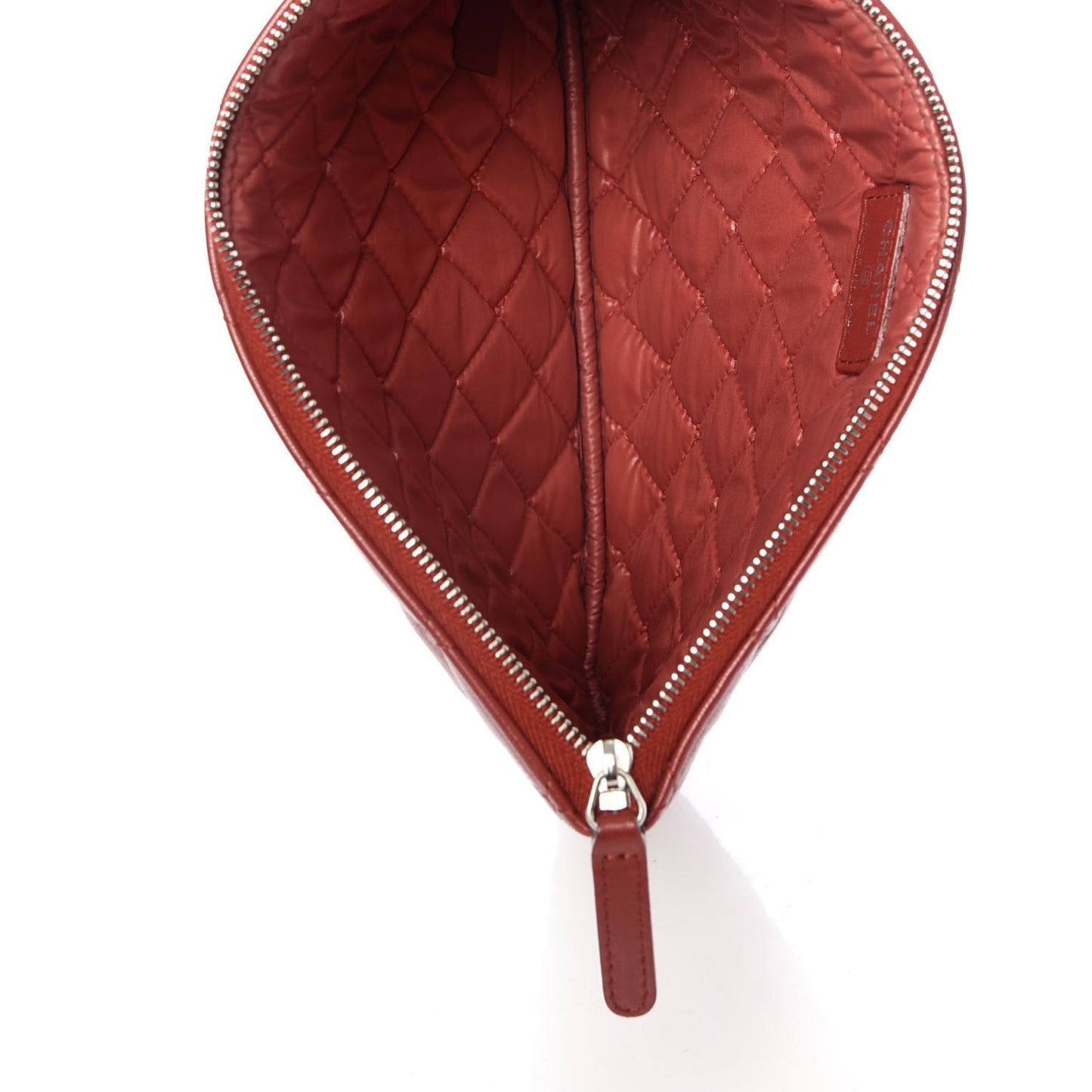 Lambskin Quilted Medium Cosmetic Case Red