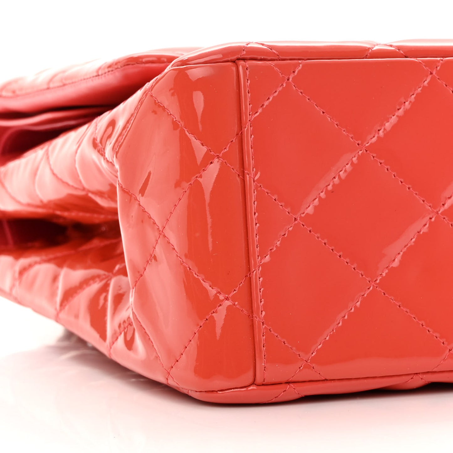 Patent Quilted Maxi Double Flap Coral