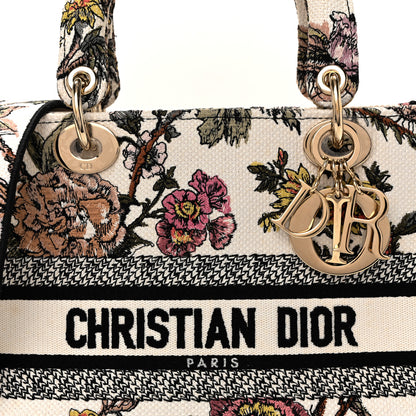 Christian Dior Canvas Embroidered Jardin Botanique Medium Lady D-Lite White Multicolor 8 of 12