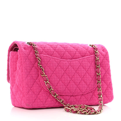 Chanel Tweed Quilted Medium Double Flap Fuchsia 3 of 11