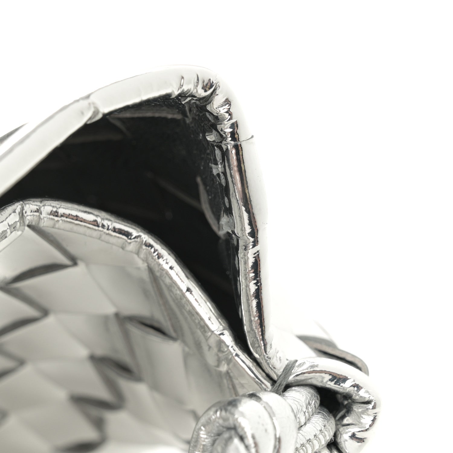 Bottega Veneta Mirror Laminated Nappa Intrecciato Sardine Bag Silver 11 of 11
