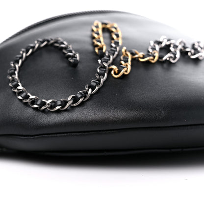 Chanel Calfskin Chain 20s Signe Waist Bag Black 8 of 10