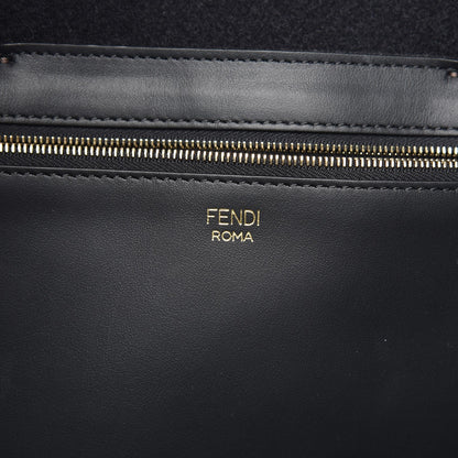 Fendi X FILA Glazed Fabric FF 1974 Mania Shopping Tote Bag Mogano Panna White 6 of 6