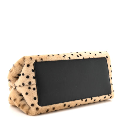Chanel Pony Hair Cheetah Printed Lambskin Clutch With Chain Beige Black 4 of 11