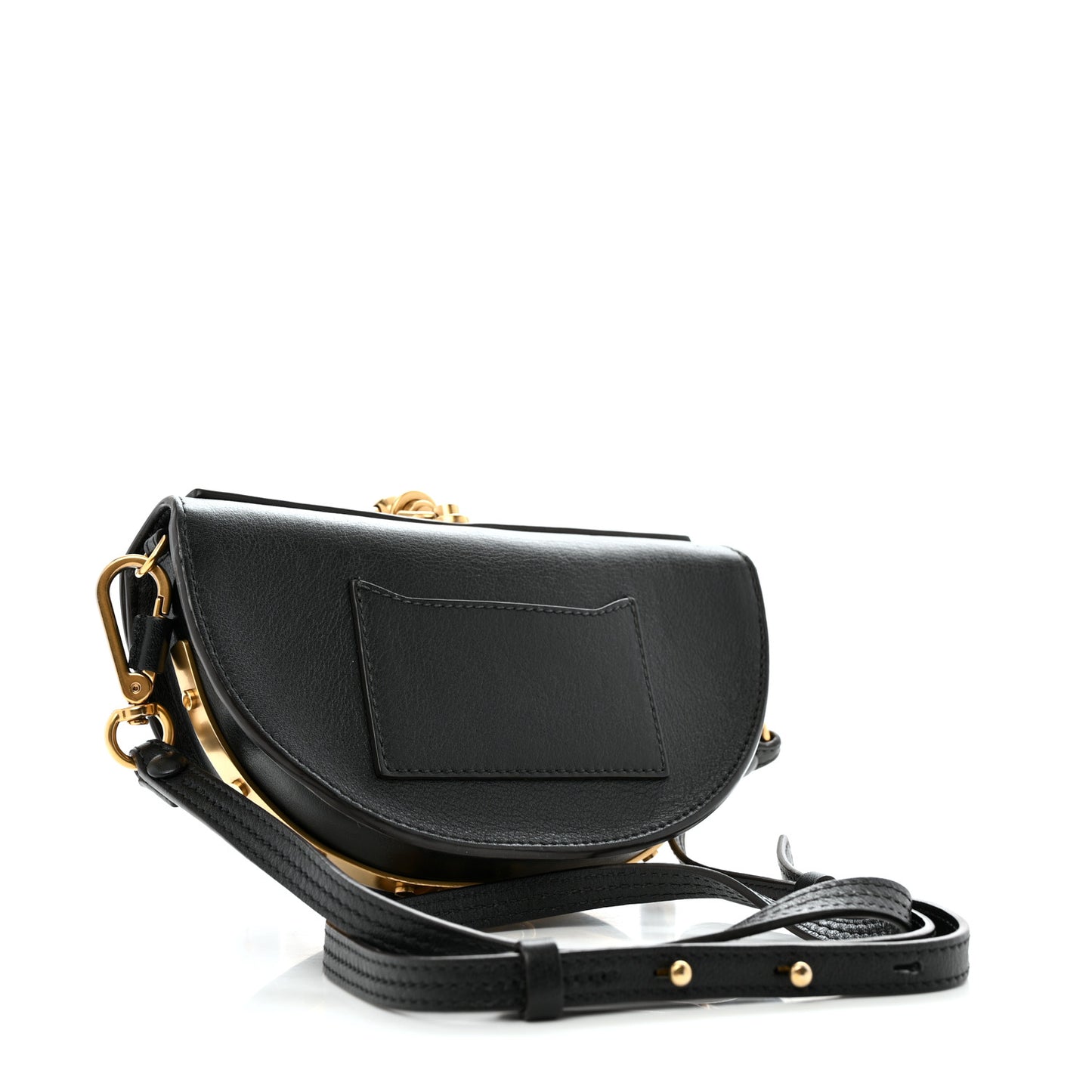 Calfskin Small Nile Bracelet Minaudiere Bag Black