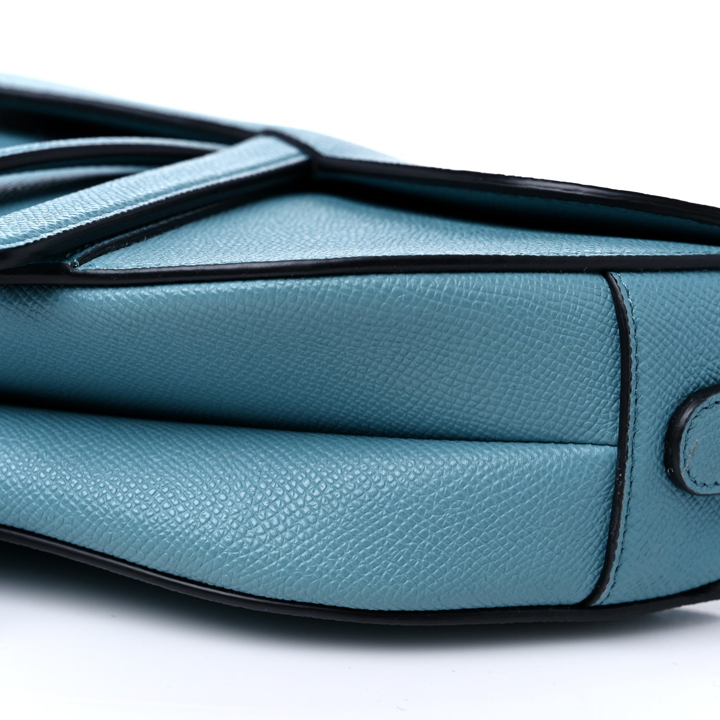 Grained Calfskin Saddle Bag Azure Blue