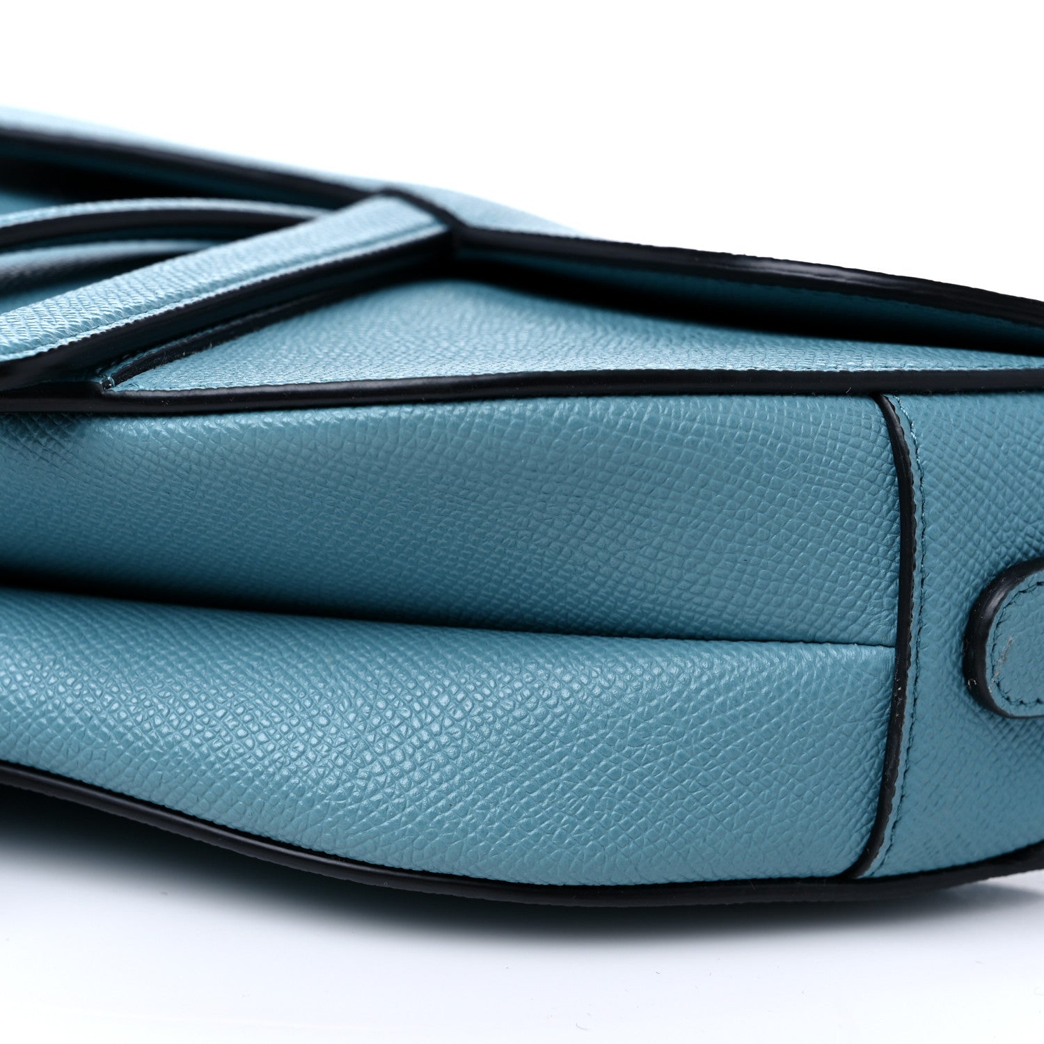 Christian Dior Grained Calfskin Saddle Bag Azure Blue 9 of 11