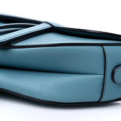 Christian Dior Grained Calfskin Saddle Bag Azure Blue 9 of 11