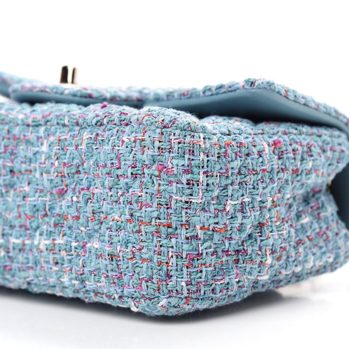 Tweed Quilted Mini Rectangular Flap Turquoise Purple White Red
