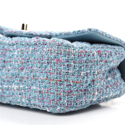 Chanel Tweed Quilted Mini Rectangular Flap Turquoise Purple White Red 7 of 10