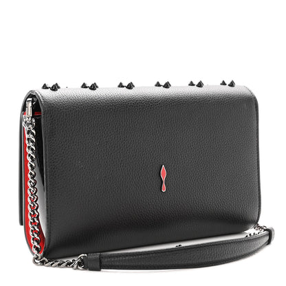 Christian Louboutin Calfskin Spikes Loubinthesky Paloma Clutch Black 3 of 10
