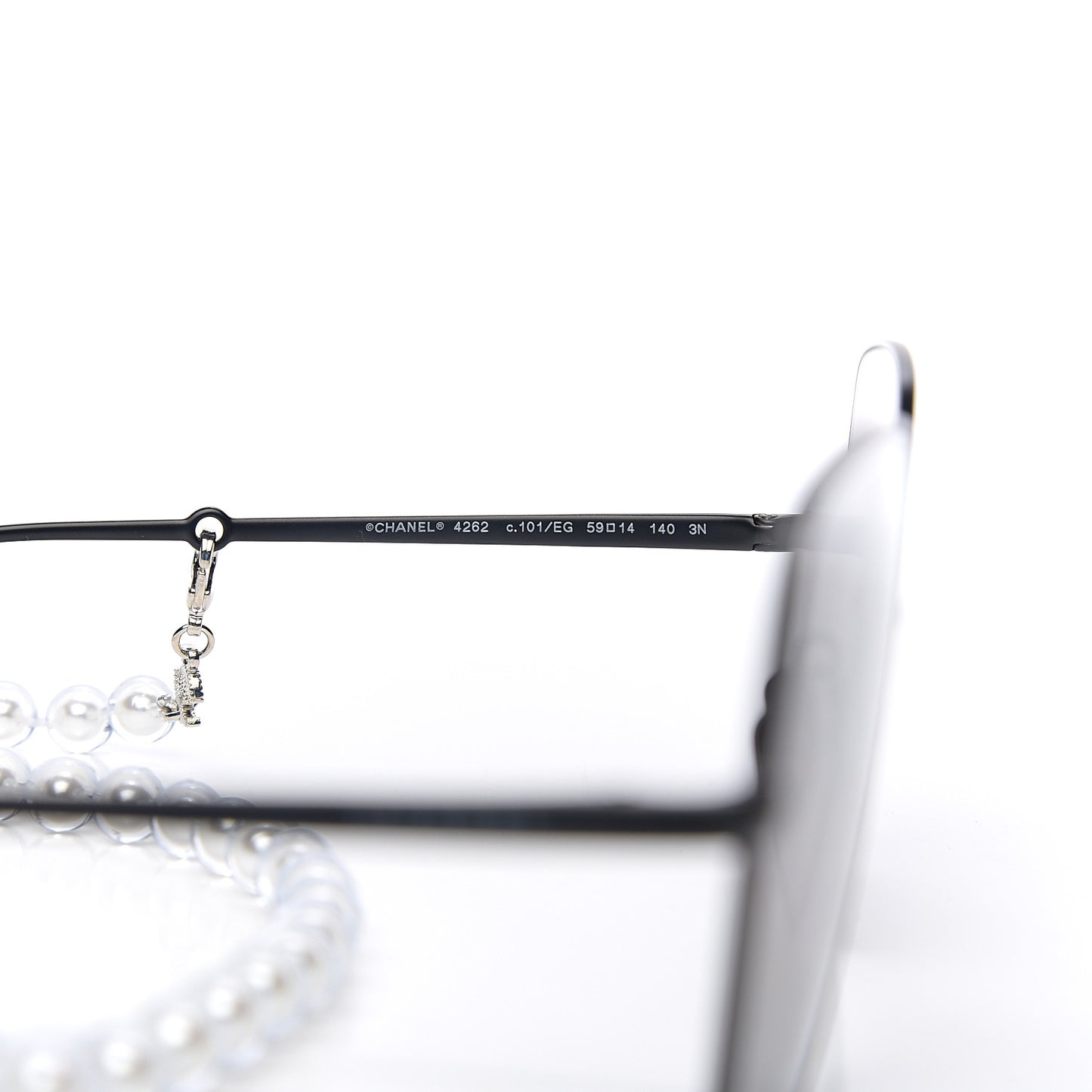 Butterfly Removable Pearl Chain Sunglasses 4262 Black
